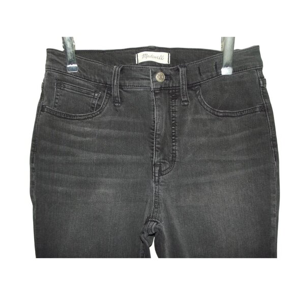 Madewell Roadtripper Jeans Womens 28 Dark Gray Black Ankle Mid Rise Skinny MB385 - Picture 2 of 14